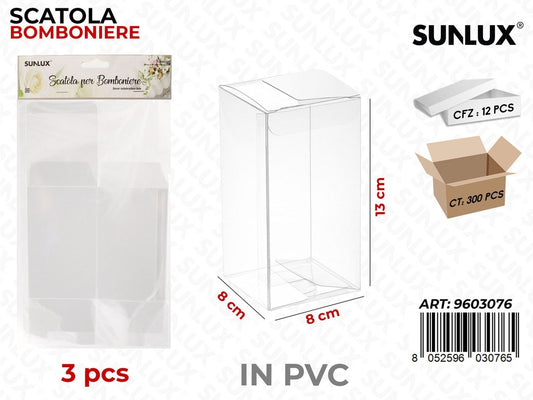 Sunlux Scatola Bomb. Pvc 3PCS 8*8*13CM