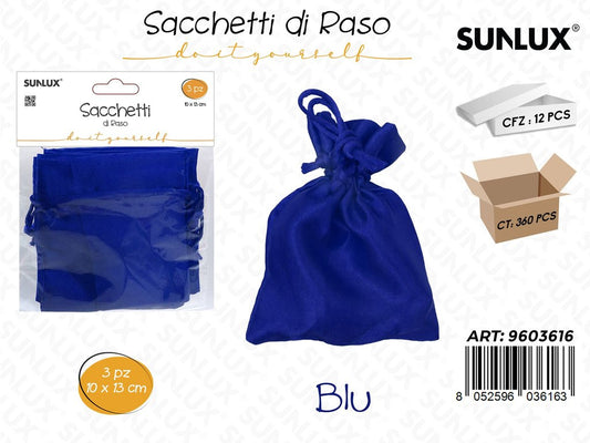 Sunlux Sacchetti di Raso Blu 10*13CM 3PCS