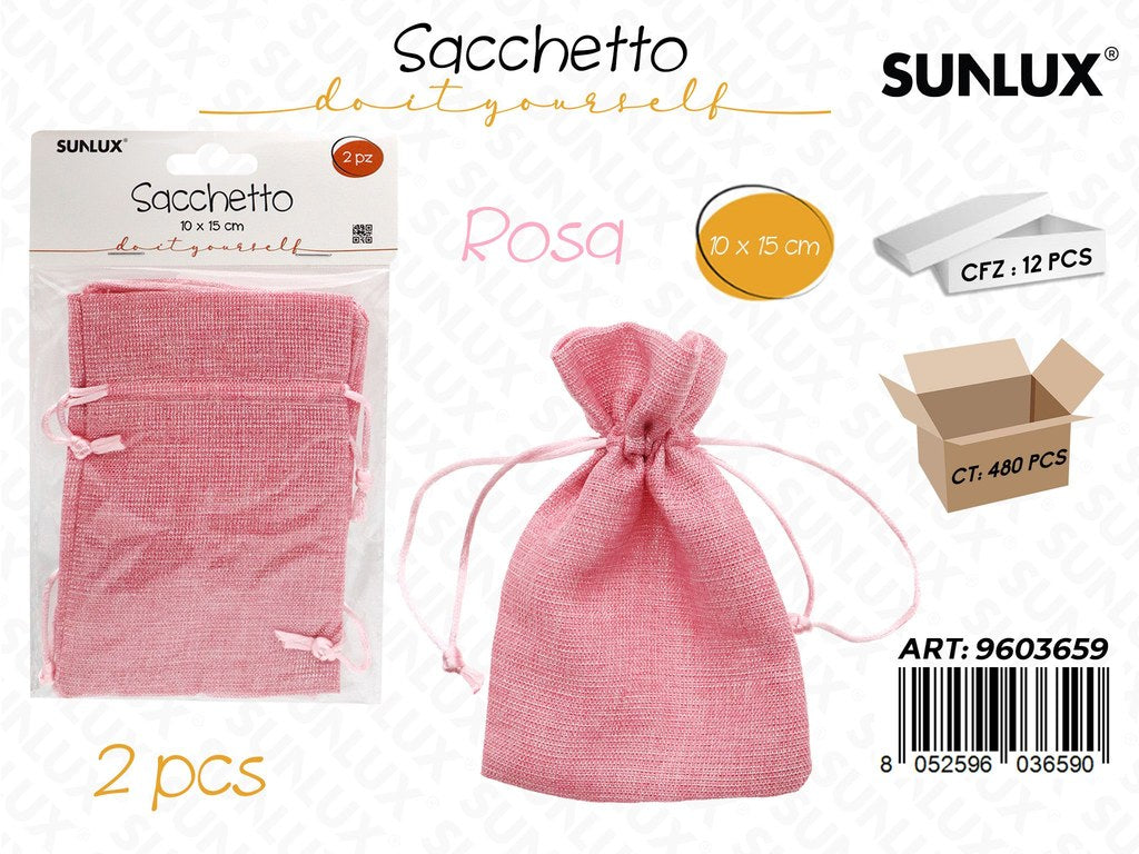 Sunlux Sacchetto Bomb. Rosa Lino 2PCS 10*15CM