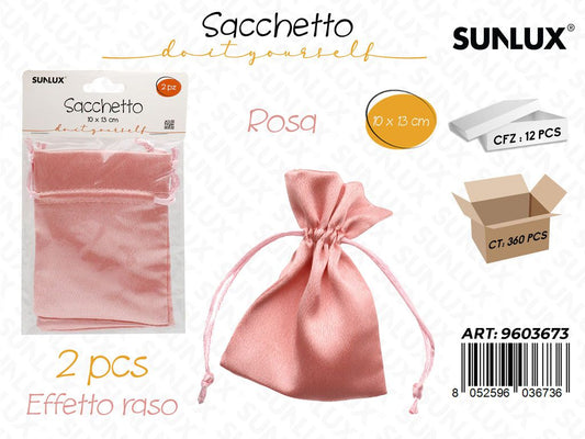 Sunlux Sacchetto Bomb. Rosa Raso 2PCS 10*13CM