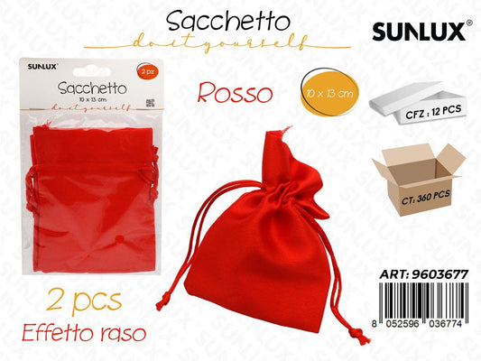 Sunlux Sacchetto Bomb. Rosso Raso 2PCS 10*13CM