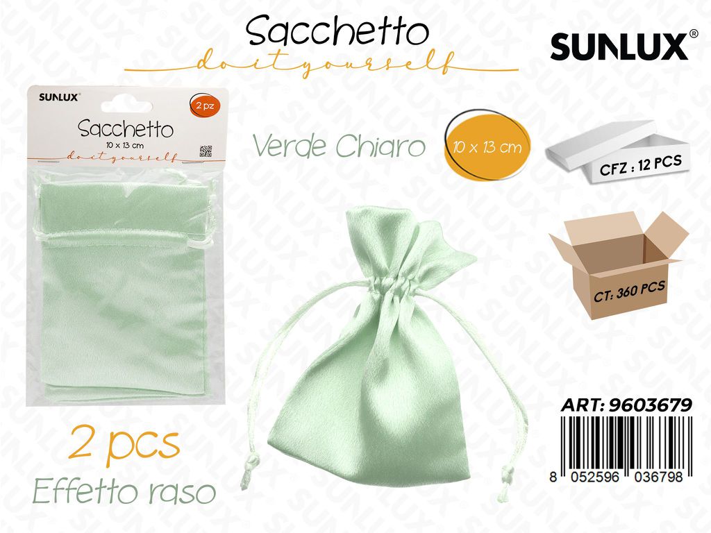 Sunlux Sacchetto Bomb. Verde Chiaro Raso 2PCS 10*13CM