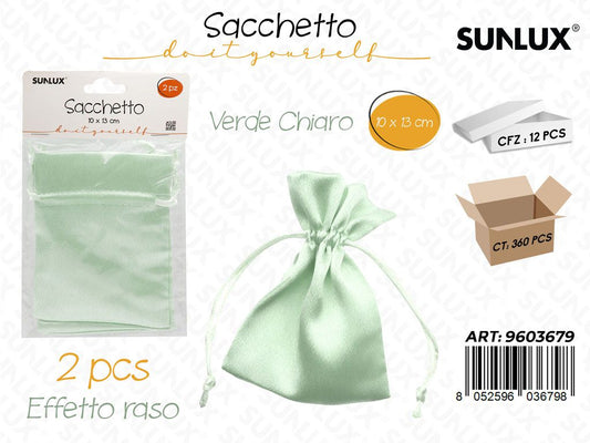 Sunlux Sacchetto Bomb. Verde Chiaro Raso 2PCS 10*13CM