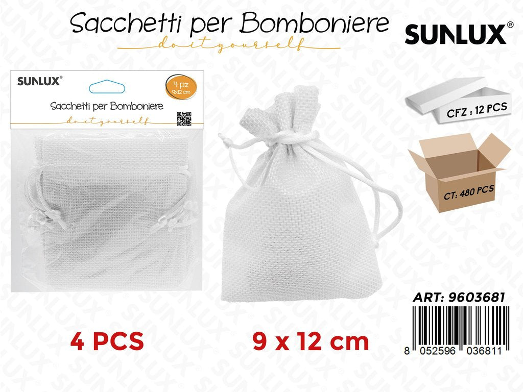 Sunlux Sacchetti Bomb. Bianco 4PCS 9*12CM