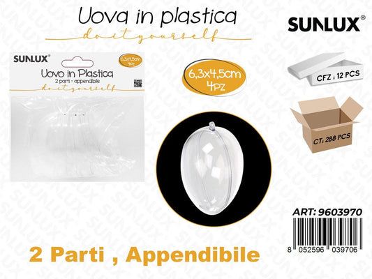 Sunlux Uovo in Plast. Append. 4PCS 6.3*4.5CM
