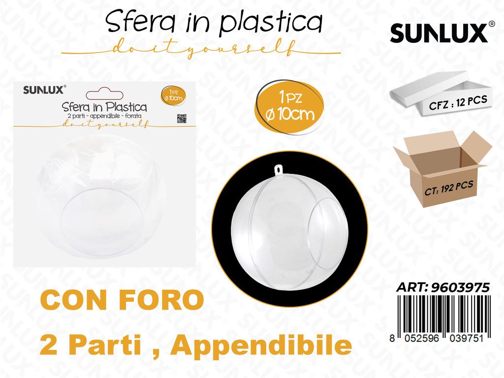 Sunlux Sfera in Plast. Forata Append. 10CM