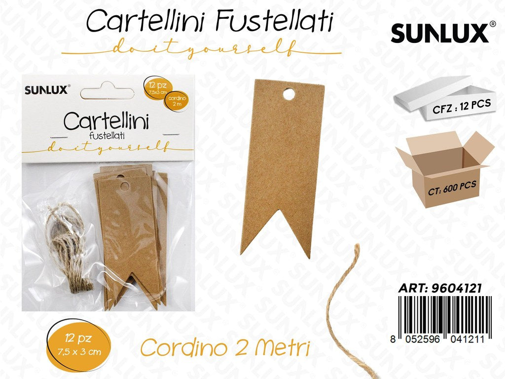 Sunlux Cartellini Fustellati Avana 12PCS 7.5*3CM