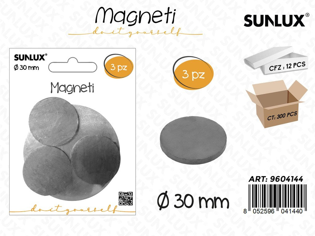 Sunlux Magneti 3PCS D.30MM