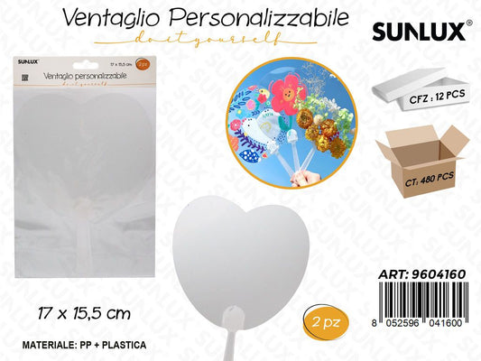 Sunlux Ventaglio Pers. Cuore 2PCS 17*15.5CM