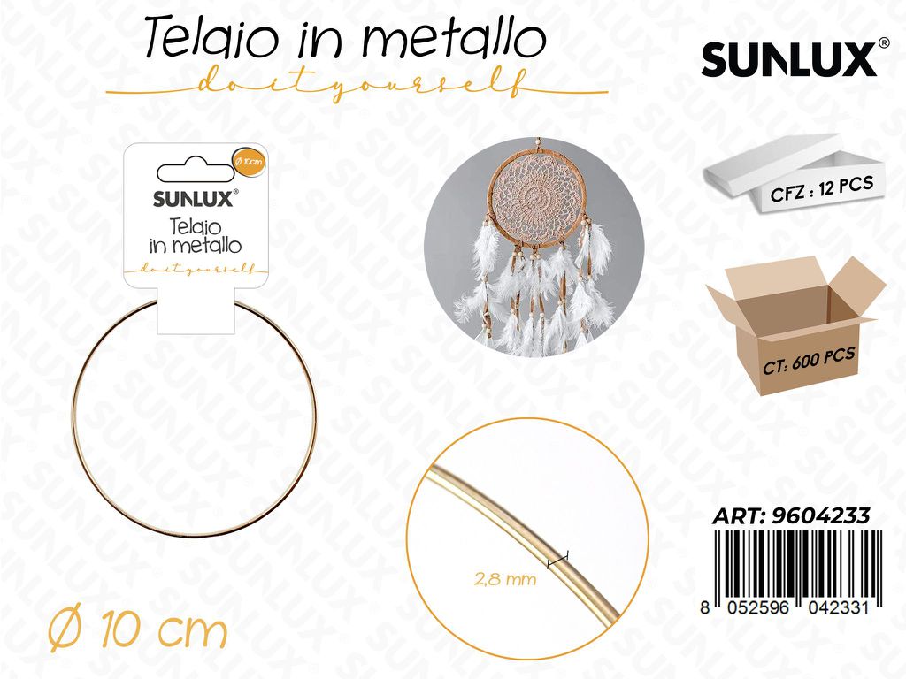 Sunlux Telaio in Metallo D.10CM*2.8MM