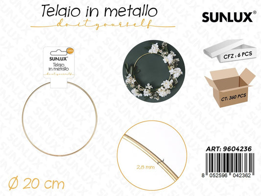 Sunlux Telaio in Metallo D.20CM*2.8MM