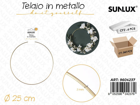 Sunlux Telaio in Metallo D.25CM*3MM