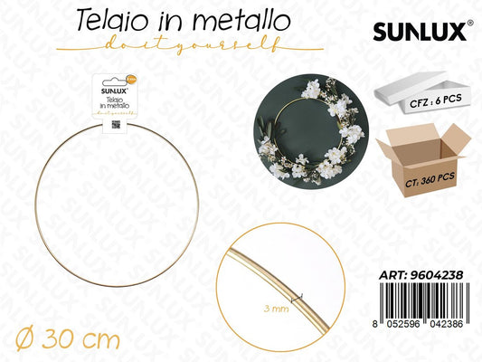 Sunlux Telaio in Metallo Oro D.30CM*3MM