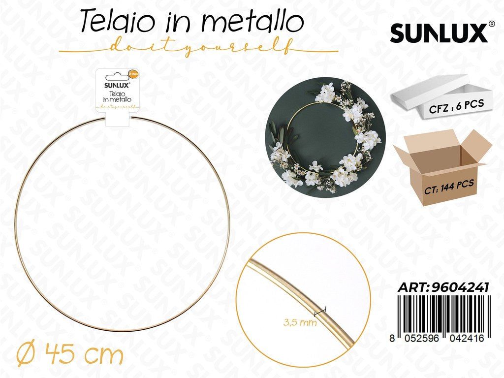 Sunlux Telaio in Metallo Oro D.45CM*3.5MM