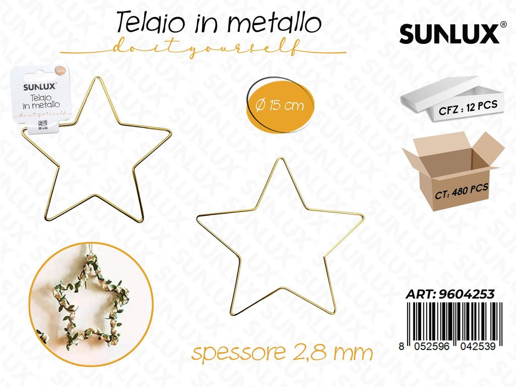 Sunlux Telaio Stella in Metallo 15CM*2.8MM