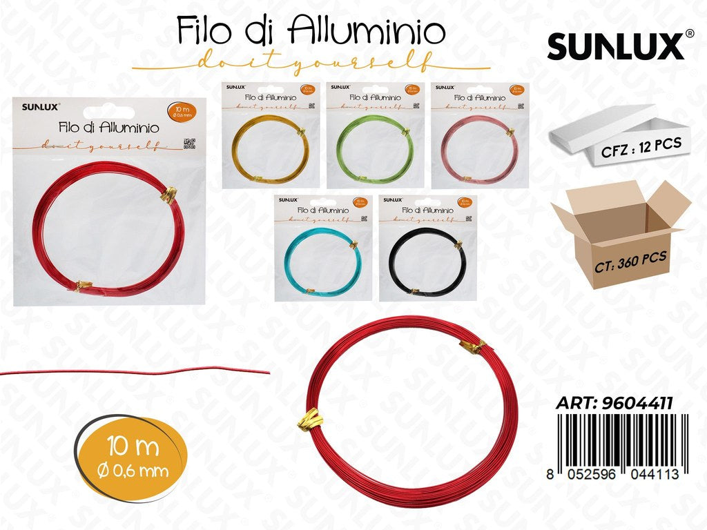 Sunlux Filo di Alluminio Ass. D.0.6MM*10MT