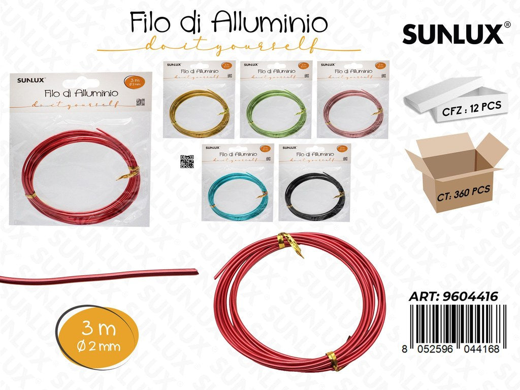 Sunlux Filo di Alluminio Ass. D.2MM*3MT