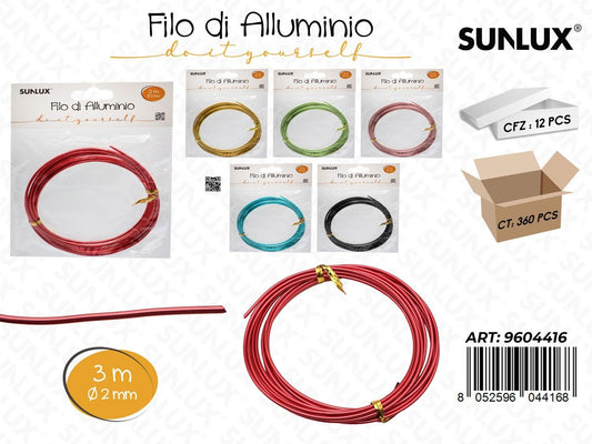 Sunlux Filo di Alluminio Ass. D.2MM*3MT