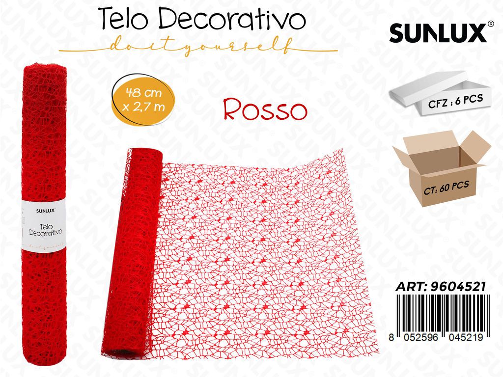 Sunlux Telo Decorativo Rosso 48CM*2.7MT