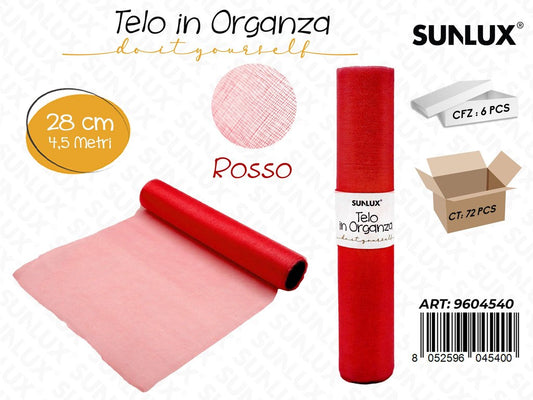 Sunlux Telo Organza Rosso 28*4.5MT