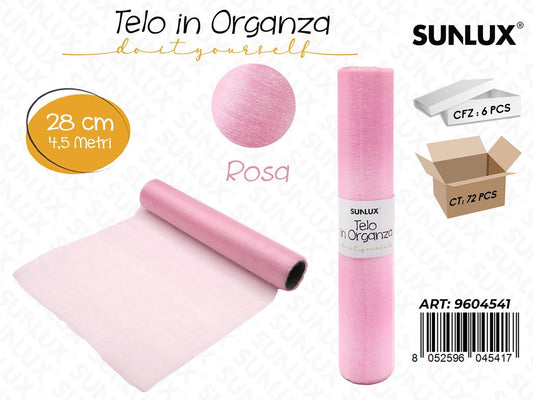 TELO ORGANZA ROSA 28CM*4.5MT