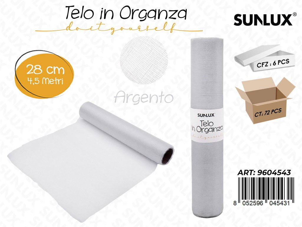 Sunlux Telo Organza Argento 28CM*4.5MT