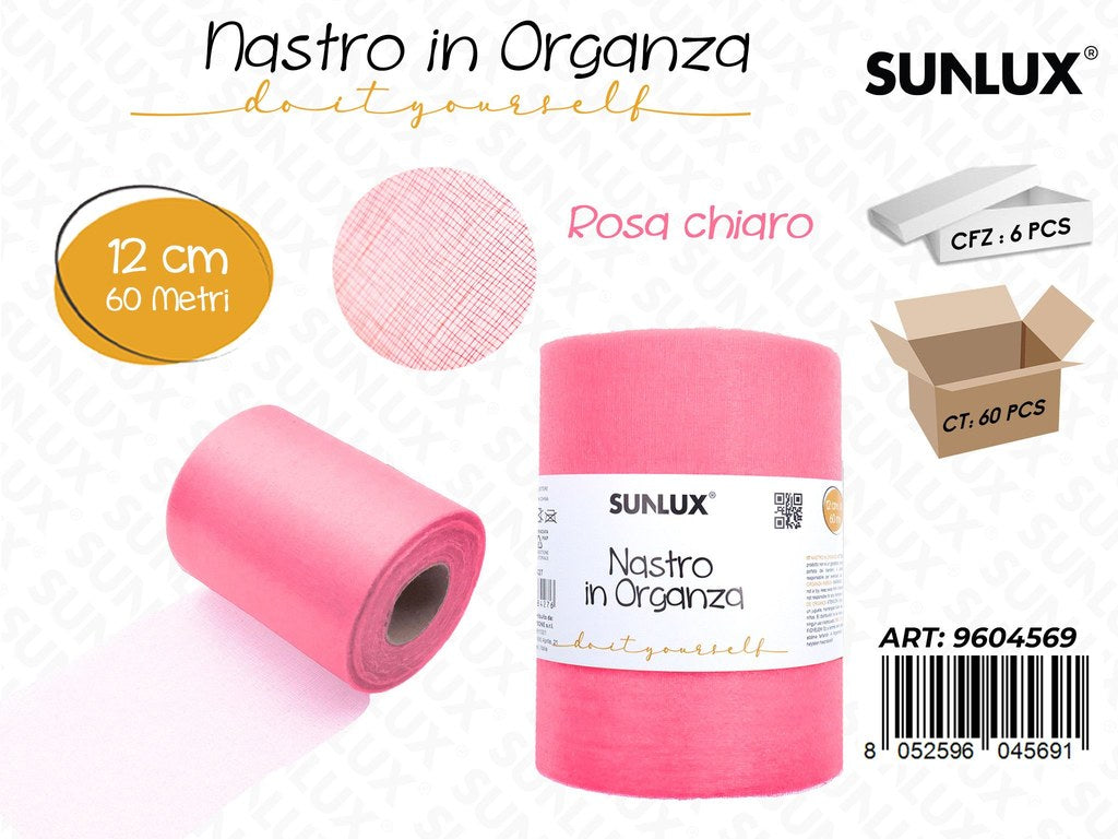 Sunlux Nastro Organza Rosa Ch. 12CM*60MT