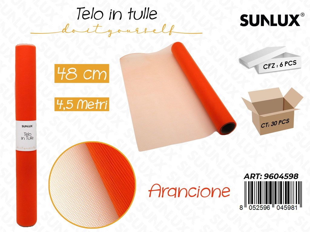 Sunlux Telo in Tulle Arancione 48*4.5MT