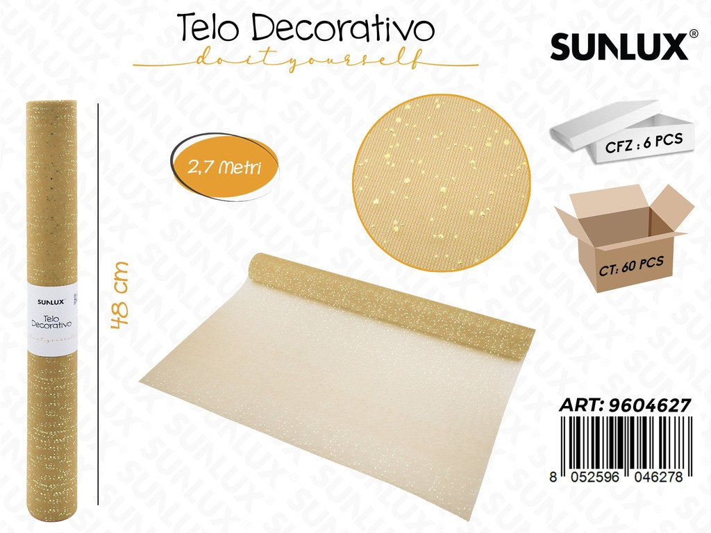 Sunlux Telo Dec. Oro c/Brillantini 48CM*2.7MT