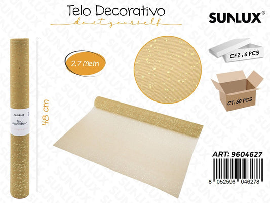 Sunlux Telo Dec. Oro c/Brillantini 48CM*2.7MT