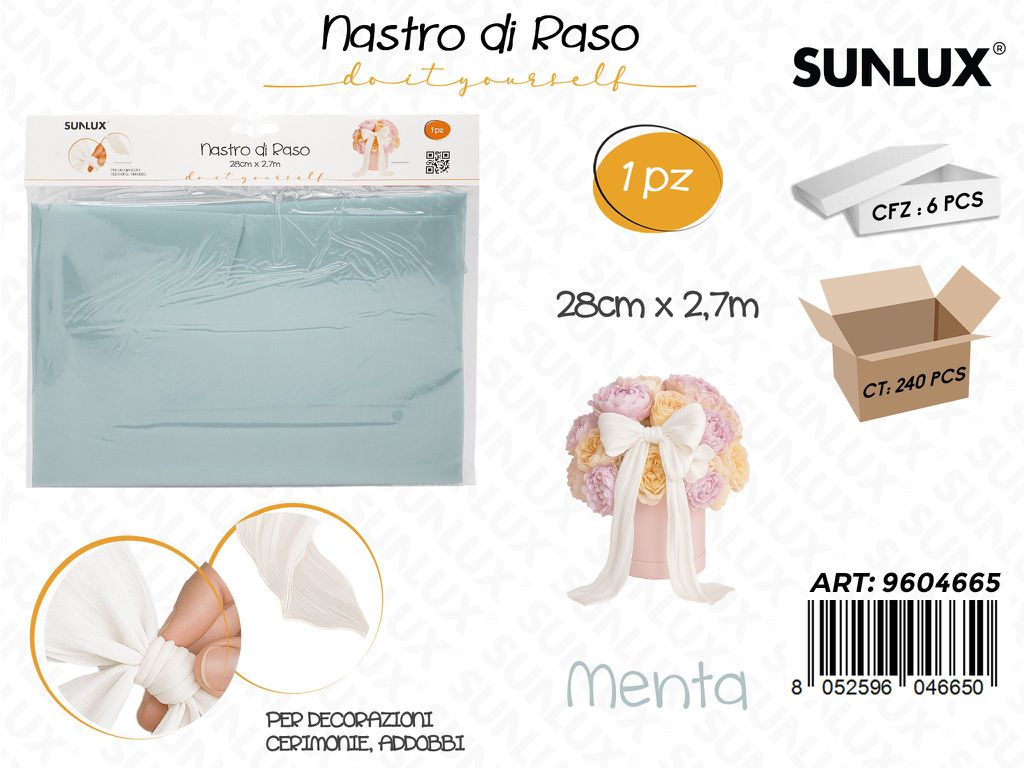 Sunlux Nastro in Raso Menta 28CM*2.7MT