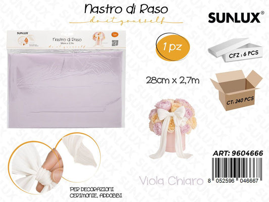 Sunlux Nastro in Raso Viola Ch. 28CM*2.7MT