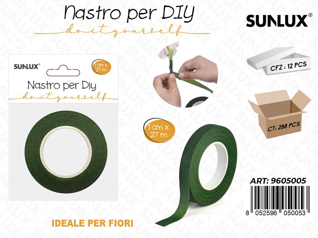 Sunlux Nastro per Diy Carta Verde Sc. 1CM*27MT