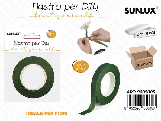 Sunlux Nastro per Diy Carta Verde Sc. 1CM*27MT