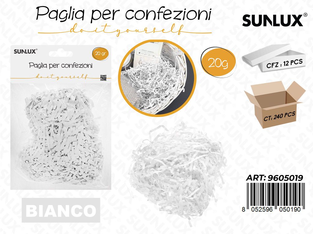 Sunlux Paglia per Confezioni Bianco 20GR