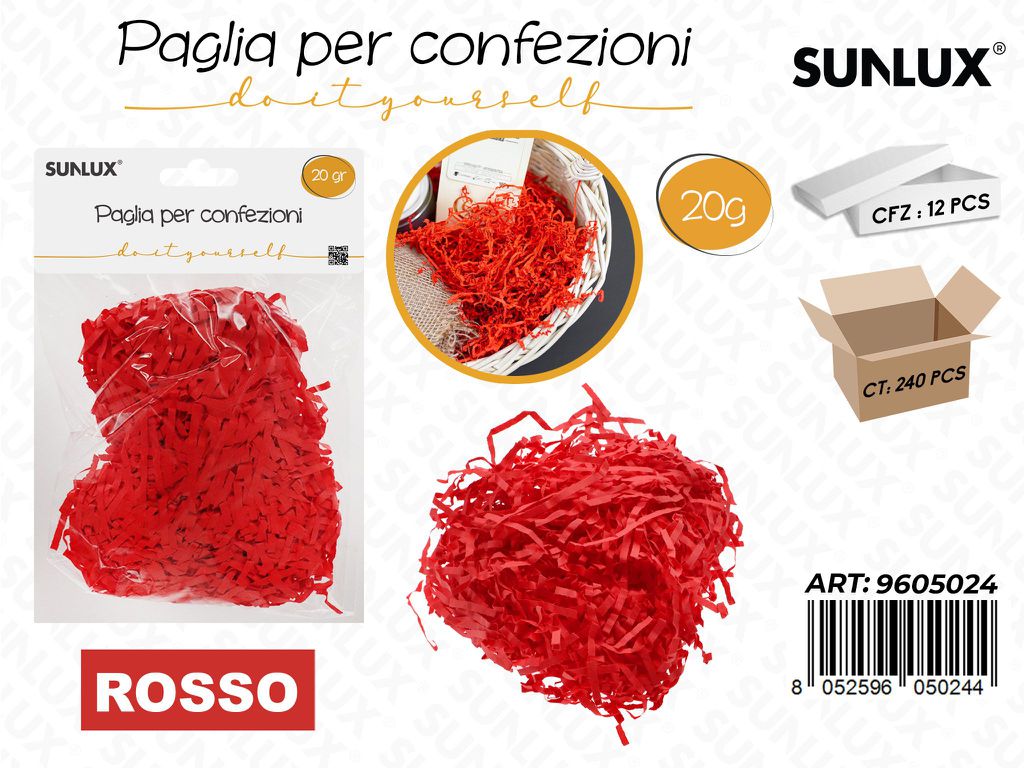 Sunlux Paglia per Confezioni Rosso 20GR