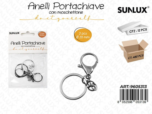 Sunlux Anelli Portachiave 2PCS 35MM