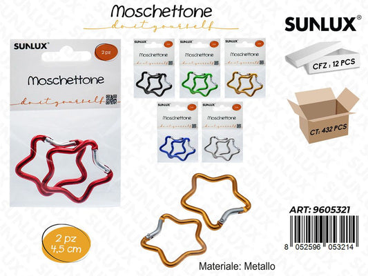Sunlux Moschettone Stella Metallo 2PCS 4.5CM Ass.