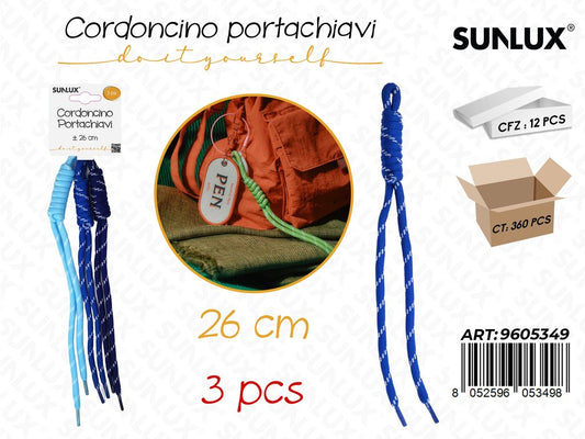 Sunlux Cordoncino Portachiavi 3PCS 26CM