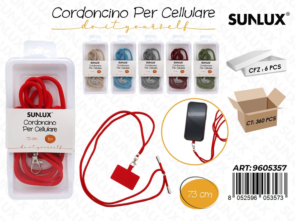 Sunlux Cordoncino per Cellulare Ass. 73CM