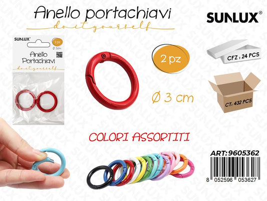 Sunlux Anello Portachiavi 2PCS Ass. D.3CM