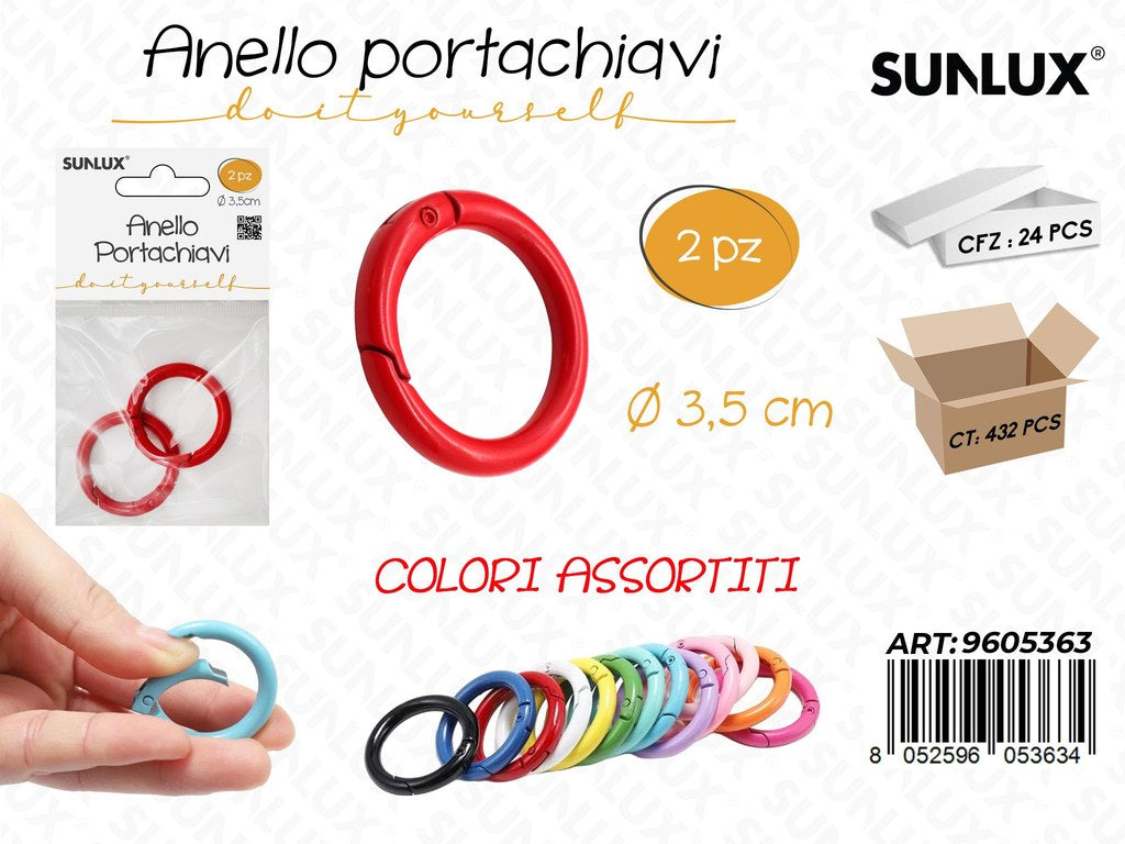 Sunlux Anello Portachiavi 2PCS Ass. D.3.5CM