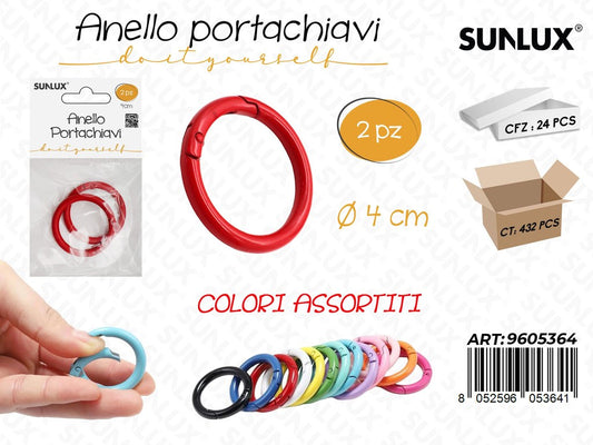 Sunlux Anello Portachiavi 2PCS Ass. D.4CM