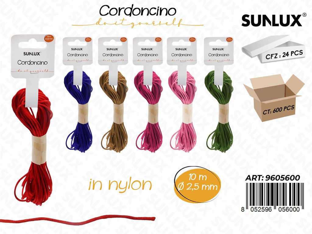 Sunlux Cordoncino Nylon Ass. D.2.5MM*10M