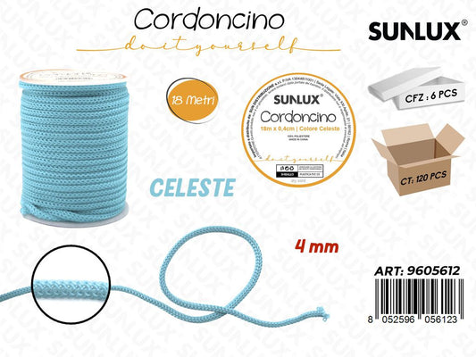 Sunlux Cordoncino Diy Celeste D.4MM*18MT