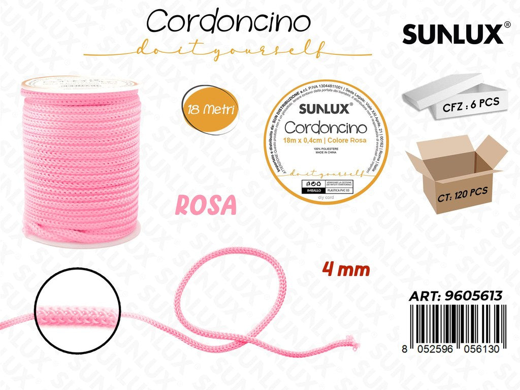 Sunlux Cordoncino Diy Rosa D.4MM*18MT