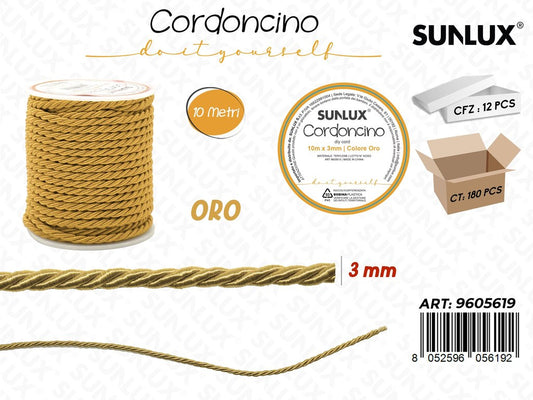 Sunlux Cordoncino Diy Oro D.3MM*10MT