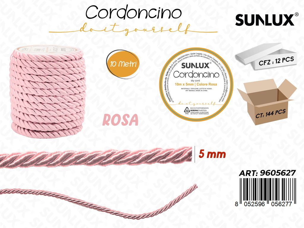 Sunlux Cordoncino Diy Rosa D.5MM*10MT