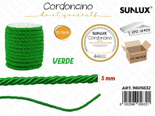 Sunlux Cordoncino Diy Verde D.5MM*10MT