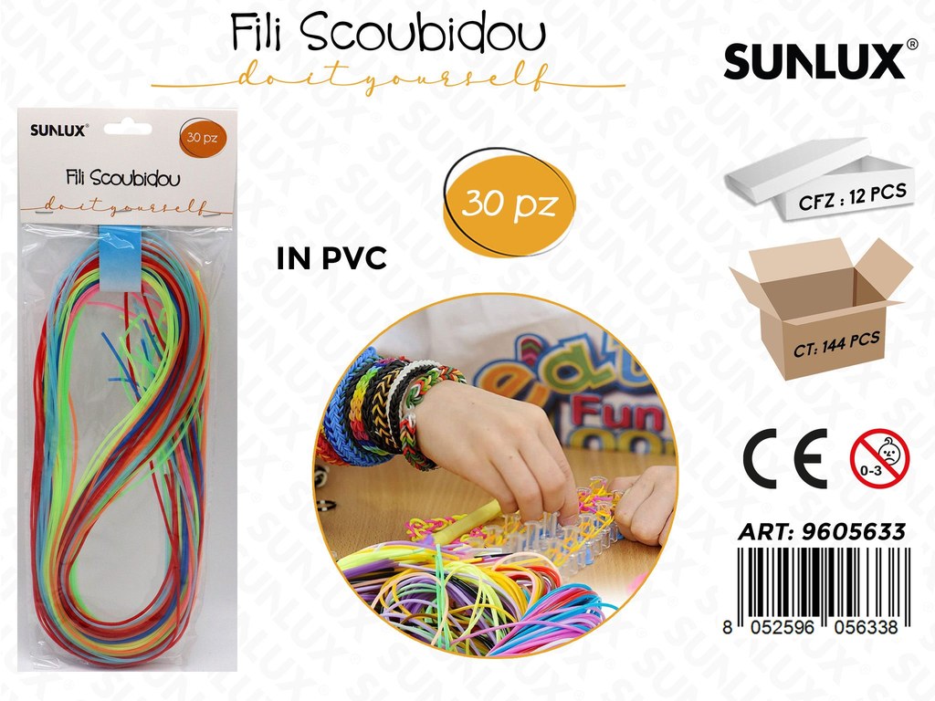 Sunlux Fili Scoubidou Ass. Pvc 30PCS